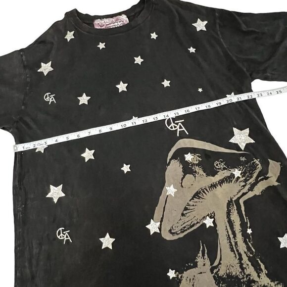 C Bar A Lovestock Ranch by Christian Audigier XXL Stars Mushroom Psychedelic Tee - Picture 6 of 14